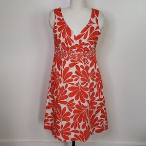 Boden Orange Floral Alfani Dress Sz 10